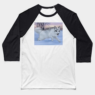 Frolicking Marble Fox Baseball T-Shirt